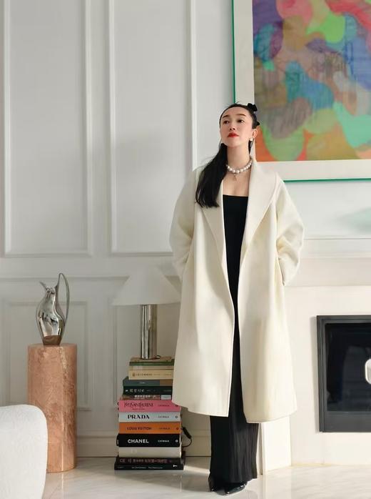 【12.19上新】之家白色羊毛羊绒双面呢长大衣·LSQ 商品图3