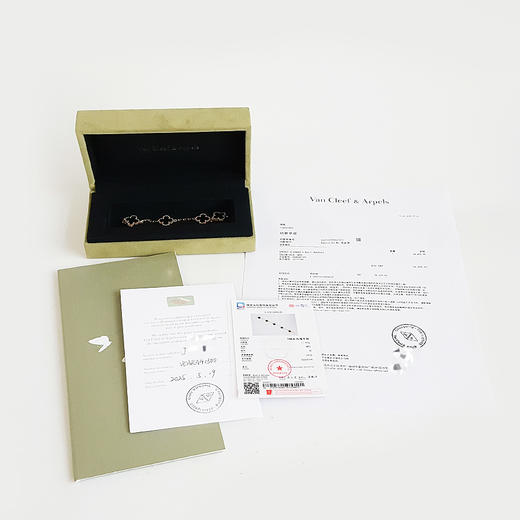 【95新】VCA梵克雅宝Vintage Alhambra系列VCARA4130018K黄金镶黑玛瑙四叶草黑五花手链链长约19cm女士 281125TJ42 商品图1