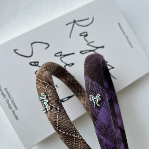 复古百搭色织格纹发箍JTLLZ发箍-纪念日百货门店同款167044216 商品图2