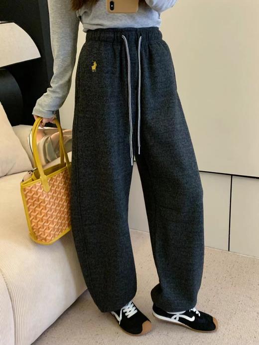 D121119秋冬羊绒加绒弯刀裤女士毛呢休闲长裤 商品图7