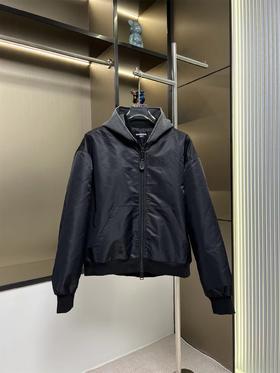 D121142新款双环拉链棉衣外套黑色飞行服夹克保暖外套