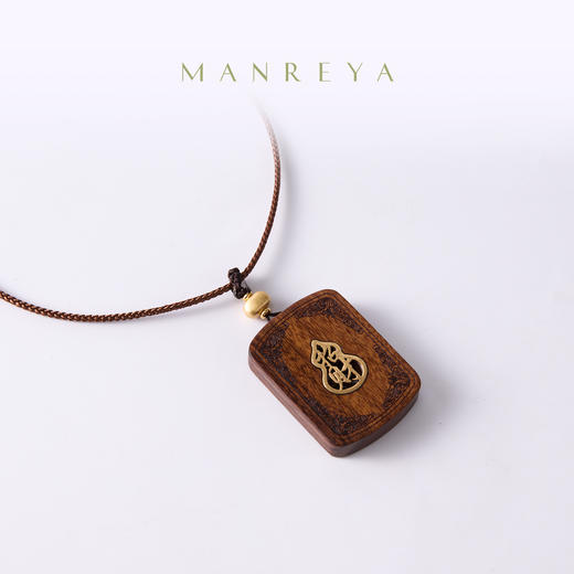 Manreya玛芮雅“金福迎财”檀木挂牌|檀木，编织绳 商品图0