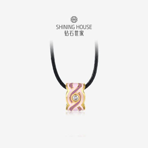 【无限】【花样琅漫】钻石世家 花样琅漫·无限系列 足金镶钻挂坠 足金镶钻戒指情侣戒 足金耳饰  德国黄金工艺手工拍平珐琅结合【不含链子】【黄金产品不支持无理由退换货】预计3天发货 商品图0