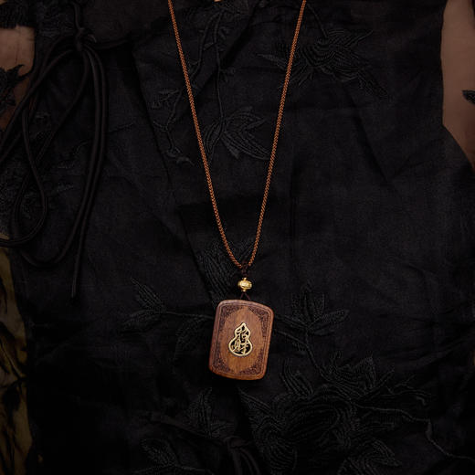 Manreya玛芮雅“金福迎财”檀木挂牌|檀木，编织绳 商品图2