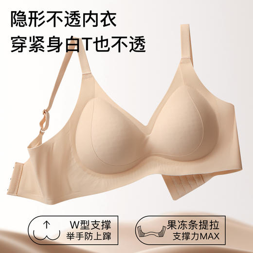 A1-【隐形粉底液内衣】光面提拉聚拢洞洞杯无钢圈舒适无痕薄款文胸罩  提拉星芒【3.24公众号】 商品图1