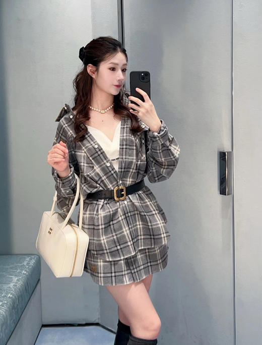 缪缪 新款格纹衬衫(KX*MM) 商品图1