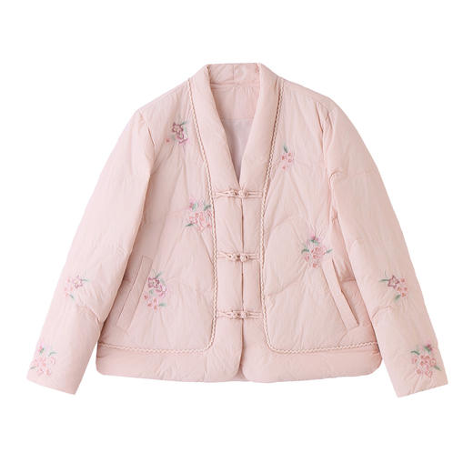 HR JXYR2930新中式风羽绒服国风宽松洋气白鸭绒外套 商品图4