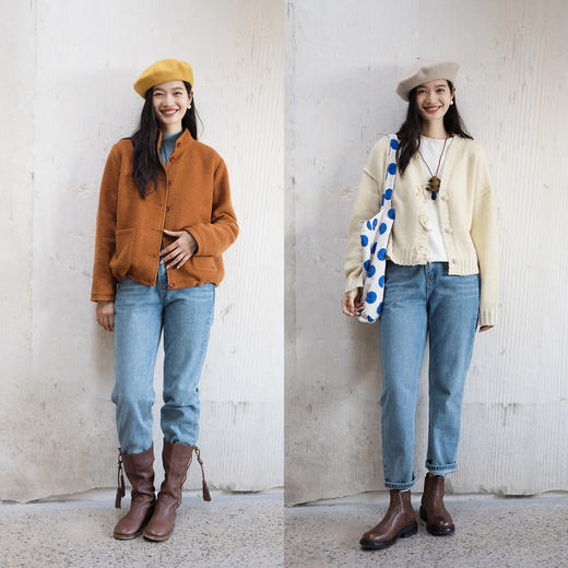 绽放893朵/复古做旧浅蓝色直筒牛仔裤 商品图2