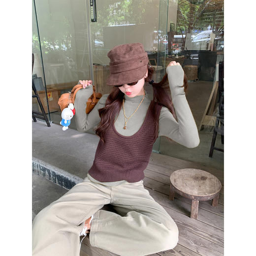 <曾小咸推荐>现货秒杀！微信超特价！韩系3色长袖打底针织衫 日常99.99/件 立减30 秒杀69.99/件！！ 商品图4