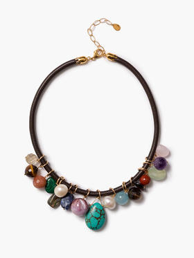 订购12周到｜Chan Luu-LEA-孔雀石 绿松石 鲍鱼贝 紫水晶 海蓝宝石 虎眼石 石榴石 淡水珍珠 项链［美国设计师］