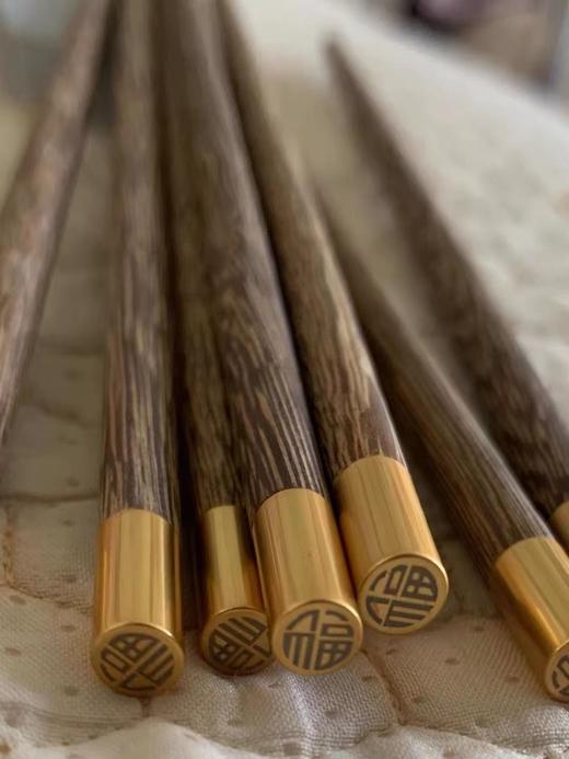 【鸡翅木福筷】进口鸡翅木福筷，团团圆圆，福气满满！    无漆无蜡｜防臭抗菌｜独特纹理｜自带木质香  -ZTDJ 商品图8