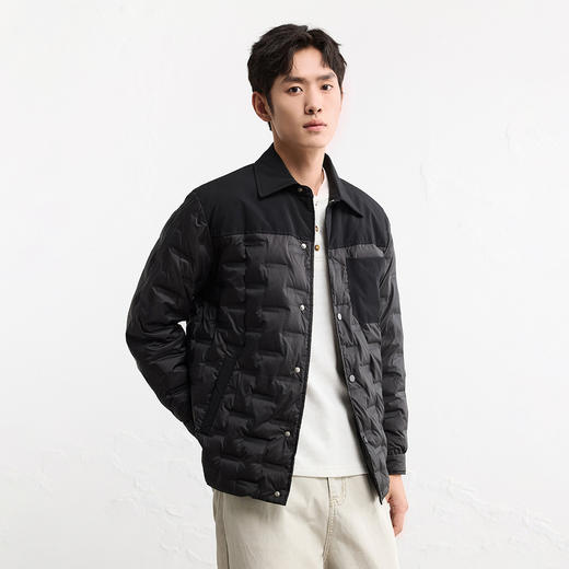 GXG男装【90鸭绒】25冬季时尚潮流绗缝压褶轻便保暖男式羽绒服K&C 商品图1
