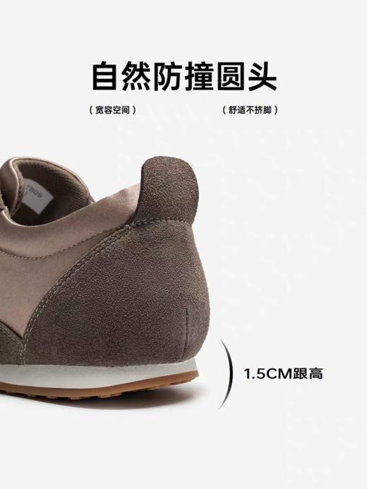 MIO米奥薄底阿甘德训鞋2026春季新款蝴蝶结磨砂绒复古休闲鞋女鞋 商品图3