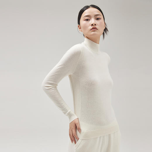 疗愈羊绒| 半高领精纺女套衫SJF96W220N 商品图4