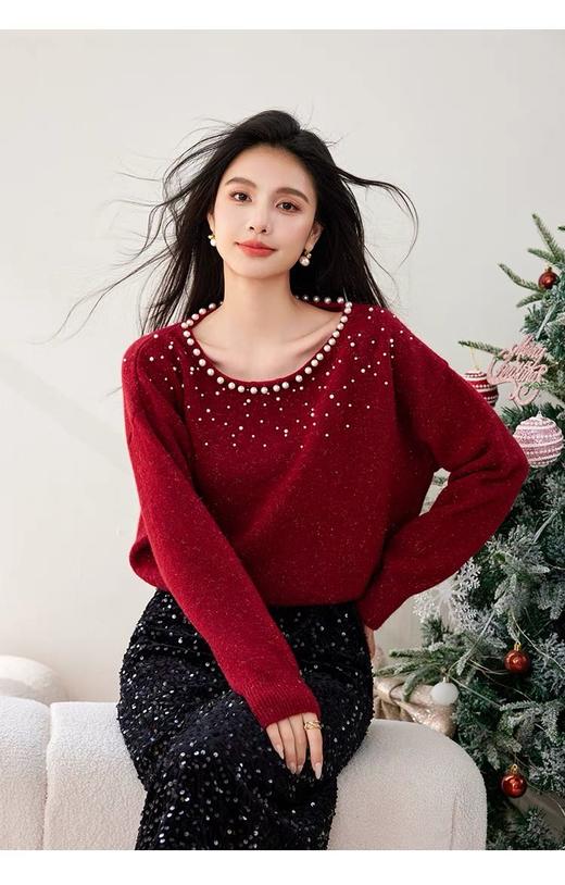 【爆款合红色新年毛衣合集】独特的编织花纹，精致的领口袖口细节，不仅展现出优雅气质，更彰显时尚品味-QZDZMY 商品图10