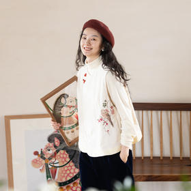 牧衣游原创 手工刺绣灯芯绒夹棉马夹新款百搭复古新中式开衫 木言