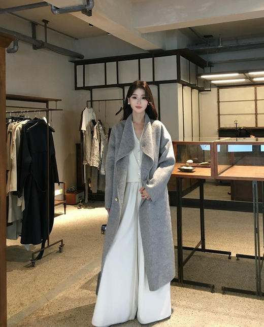 高端双面羊毛大衣95%绵羊毛➕5%羊驼绒双排金扣大衣 商品图13