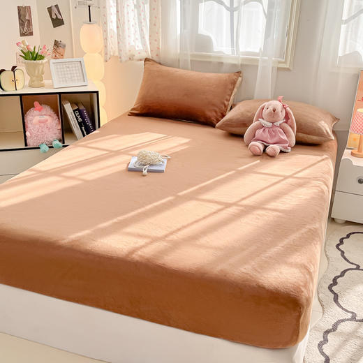 欧喜璐冬季牛奶绒床笠 |  加厚加绒款亲肤透气 防滑不易移位 温暖舒睡一整晚 八色可选 商品图1