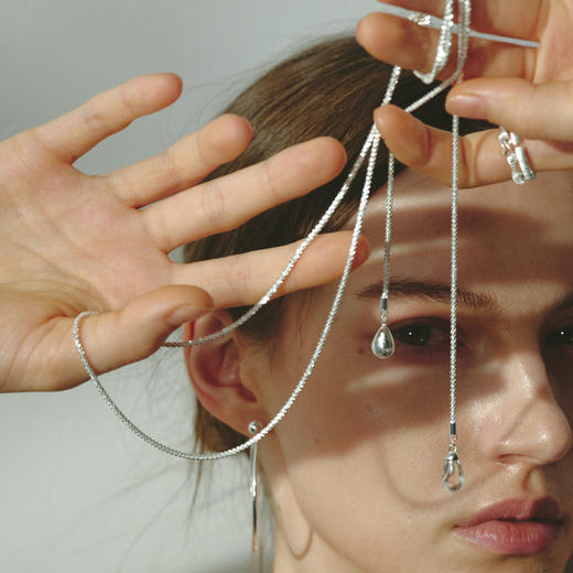 【春夏新款】alodia.co 品牌直发 掠影银河白水晶水滴毛衣链 意大利工艺长期主义简约高级感 商品图1