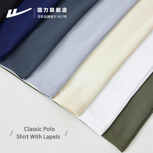 回力POLO衫男短袖T恤2025夏季纯色凉感翻领透气网眼半袖男士上衣 商品图3