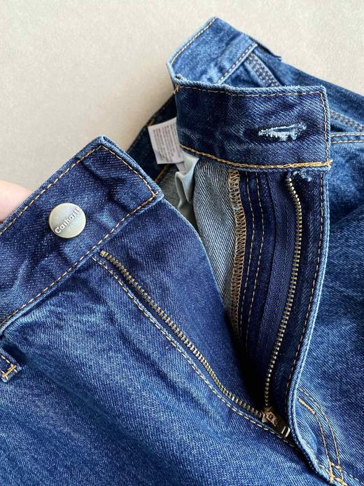 D121113新款精典方形LOGO多口袋石洗宽松直筒工装牛仔裤 商品图8