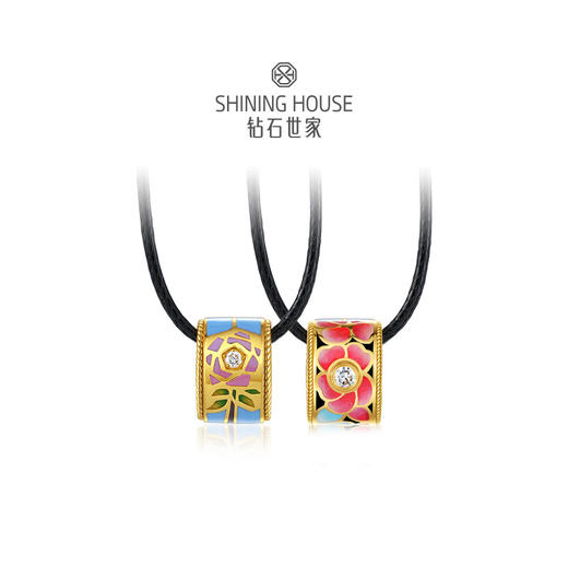 【花样琅漫】钻石世家 花样琅漫系列 足金挂坠 珐琅挂坠 高温珐琅 以德国黄金工艺与手工拍平珐琅结合 鎏彩珠光 美轮美奂【黄金产品不支持无理由退换货】预计3-5天发货 商品图1
