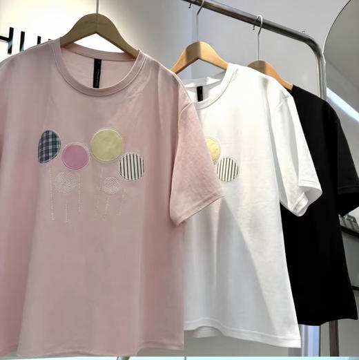 水淼2026春新款纯棉贴补气球印花短袖2543 商品图4