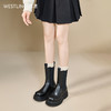 西遇厚底切尔西靴女冬季新款英伦黑色小个子增高显瘦短靴子V0057360 商品缩略图1