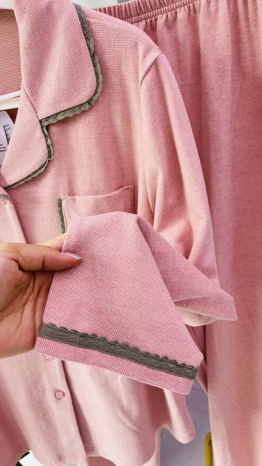 长袖长裤德绒棉翻领套装女款睡衣舒适透气1415347 商品图3