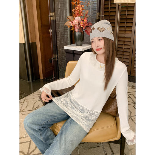 <曾小咸推荐>现货秒杀 ！微信超特价！蕾丝拼接打底衫 日常169.99 立减80 秒杀89.99！！复古牛仔裤秒杀99.99！！ 商品图4