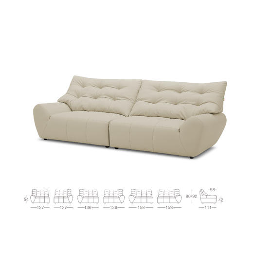 顾家家居整装 现代时尚 皮艺/布艺固定沙发KZ.1075 趴趴熊 商品图10