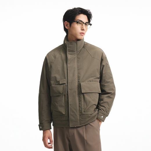GXG男装【90白鸭绒】冬季工装大口袋立领休闲保暖男式羽绒服K&C 商品图8