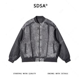 F6158SDSA男士秋冬新款痞帅男装嘻哈美式街头拼接设计感棒球棉服外套