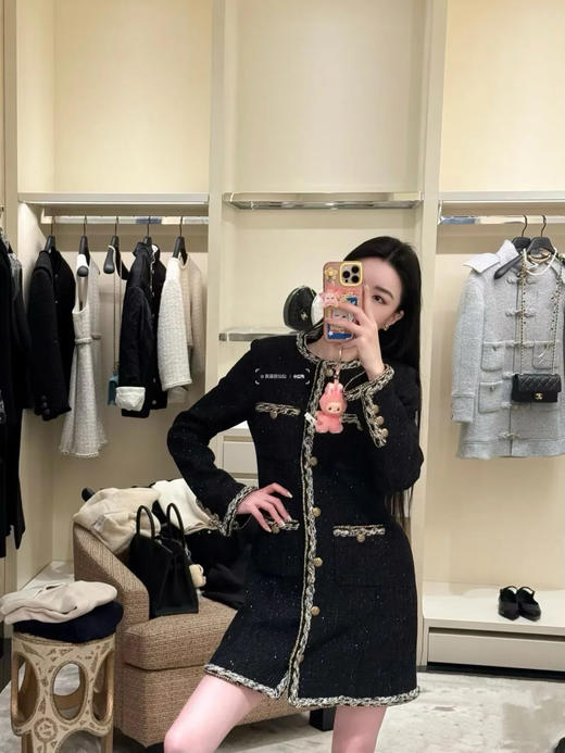 香奈儿 25秋冬新款 圆领捆边编织长款外套(TM) 商品图4