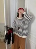 D121105基础款慵懒休闲风格细横条纹圆领针织衫女款 商品缩略图3