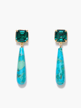 订购6周到｜Chan Luu-TERRA-绿松石 水晶 耳环［美国设计师］