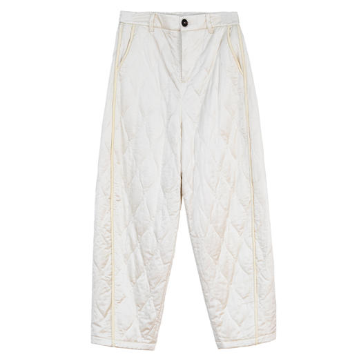 牧衣游原创 重磅丝棉涧棉裤子新款菱形百搭抗寒保暖休闲棉裤 石竹 商品图4