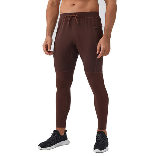 跃牌【欲动春风】男装系列 男士锦纶健身跑步长裤拉链口袋紧身运动长裤31343 商品图4