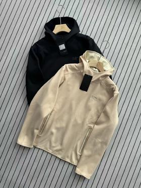 D121145情侣保暖压胶帽衫长袖冬季帽衫多功能运动上衣