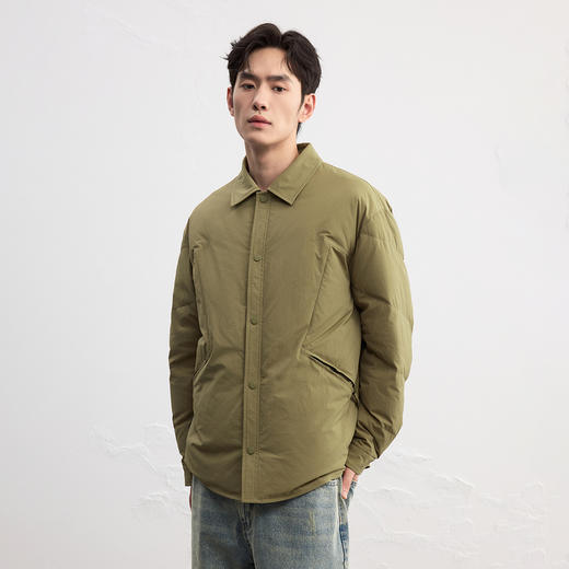 GXG男装【90鸭绒】25冬季时尚百搭简约短款面包服男式翻领羽绒服K&C 商品图3