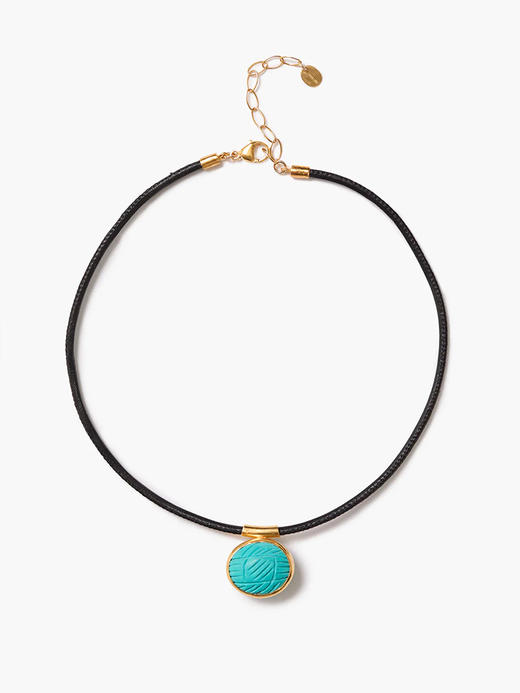 订购12周到｜Chan Luu-VALLEY-山谷 绿松石 皮革 吊坠 项链［美国设计师］ 商品图0