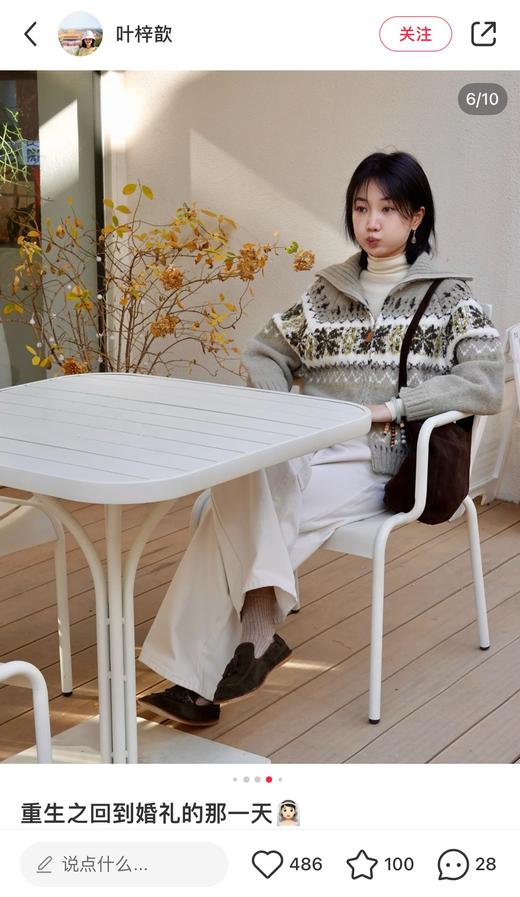 一店k（重工微拉毛工艺！绵羊毛混纺面料！）姜妍真不愧是时髦小姨‼️低饱和度豆沙绿温柔又清新，秋冬氛围感满满！Selfwh*新款费尔岛翻领毛衣外套 商品图12