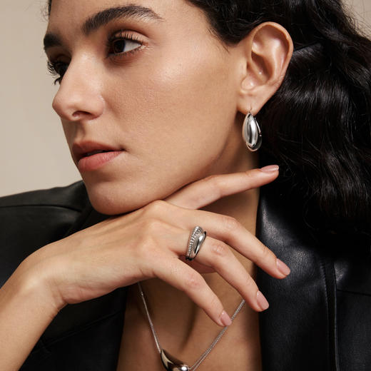 【网球职业运动员李娜&张予曦同款】Mordern Art 现代艺术时期 | 小水滴金/银圈耳环 商品图6