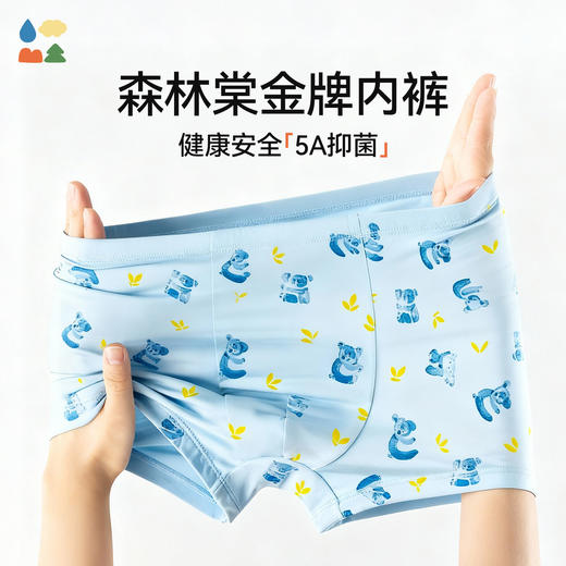 【儿童内裤】森林棠新款男童女童吸湿透气5A抑菌莫代尔内裤三条装43762021 商品图1