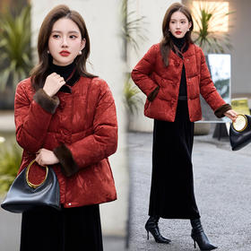 HR JXYR2579复古风棉衣外套新中式国风宽松洋气短款棉服外套