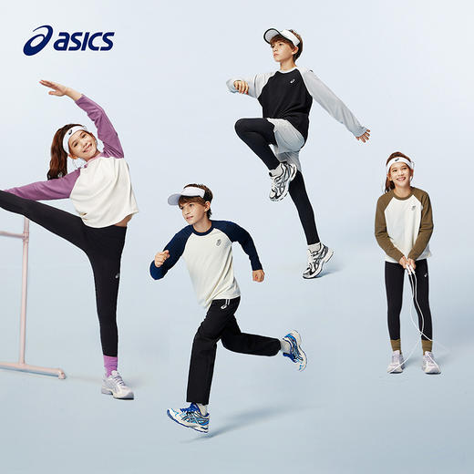 ASICS/亚瑟士童装25年冬季儿童长袖拼色插肩袖保暖舒适吸湿发热 商品图4