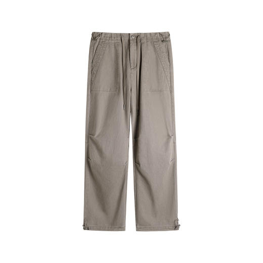 HIM漢崇【商场同款】褶皱纯棉宽松工装束脚裤男复古高街休闲伞兵裤 商品图4