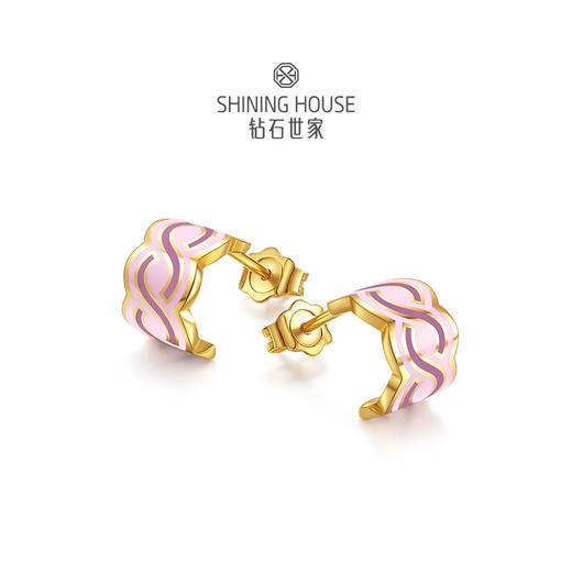 【无限】【花样琅漫】钻石世家 花样琅漫·无限系列 足金镶钻挂坠 足金镶钻戒指情侣戒 足金耳饰  德国黄金工艺手工拍平珐琅结合【不含链子】【黄金产品不支持无理由退换货】预计3天发货 商品图3