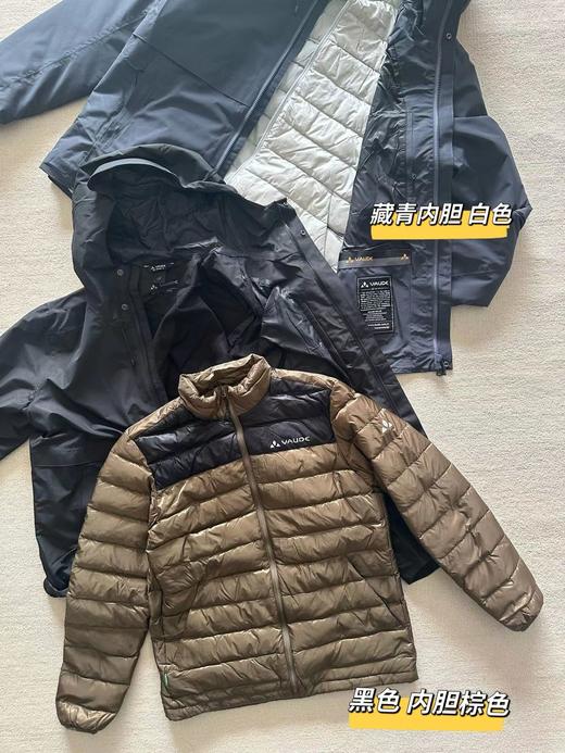 D121111男士户外冲锋衣防风防水保暖三合一羽绒服 商品图3