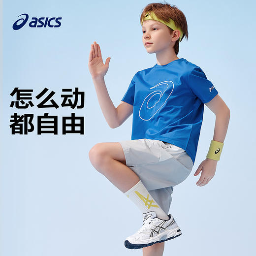 ASICS亚瑟士童装2025年夏季新款吸湿速干弹力舒适圆领运动短袖T恤 商品图1
